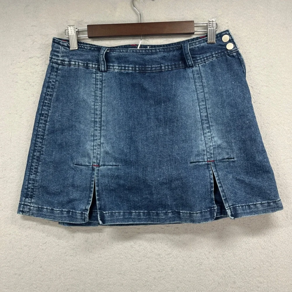 Carolina Blues Denim Skort Womens 8* Blue Medium Wash Jean Skirt Mini Y2K Casual